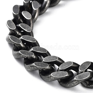 304 Stainless Steel Cuban Link Chains Bracelets(BJEW-D031-13B)-2