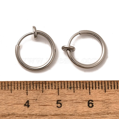 Tarnish Resistant 304 Stainless Steel Retractable Clip-on Hoop Earrings(STAS-I097-078P)-3