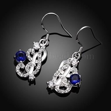 Unique Design Heart with Vine Brass Cubic Zirconia Dangle Earrings(EJEW-BB03614-01A)-2