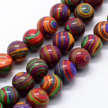 10mm Colorful Round Malachite Beads