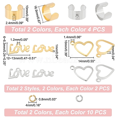 DIY Love Charm Cuff Ring Making Kit(STAS-UN0039-60)-3