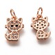 Brass Micro Pave Clear Cubic Zirconia Charms(ZIRC-C020-38)-5