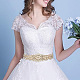 Brass Flower Bridal Belt with Glass Rhinestones for Wedding Dress(AJEW-WH0455-006G)-6