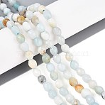 Natural Flower Amazonite Beads Strands, Barrel, Faceted, 5.5~6.5x5~5.5mm, Hole: 1~1.2mm, about 57~61pcs/strand, 13.98~14.17''(35.5~36cm)(G-T142-81)
