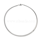 6MM 304 Stainless Steel Flat Snake Chain Necklaces, Tarnish Free, Stainless Steel Color, 17.72 inch(45cm)(MAK-Z004-06P)