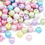 Textured Opaque ABS Imitation Pearl Beads, Column, Mixed Color, 10.5~11x10mm, Hole: 2.2mm, about 714pcs/500g(MACR-K361-18)