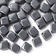 Opaque Acrylic Beads, Cube, Gray, 13x14.5x14.5mm, Hole: 2mm, about 530pcs/500g(MACR-S373-135-A03)