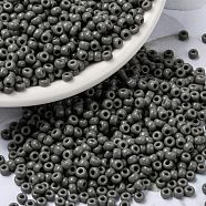 MIYUKI Round Rocailles Beads, Japanese Seed Beads, (RR499) Opaque Falcon Gray, 8/0, 3mm, Hole: 1mm about 422~455pcs/bottle, 10g/bottle(SEED-JP0009-RR0499)