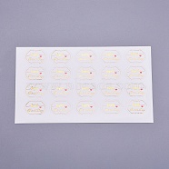 Birthday Sealing Stickers, Label Paster Picture Stickers, for Gift Packaging, Oval with Word Happy Birthday, White, 20x30mm(X-DIY-I018-09A)