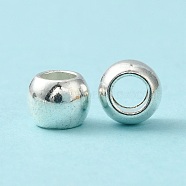 Tibetan Style Spacer Beads, Lead Free and Cadmium Free, Drum, Silver, 6x7mm, Hole: 3.5mm(TIBEB-LFH10389Y-S-LF)