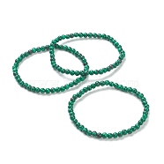 Synthetic Malachite Beaded Stretch Bracelets, Round, Beads: 4~5mm, Inner Diameter: 2-1/4 inch(5.65cm)(BJEW-D446-A-16)