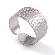 304 Stainless Steel Open Cuff Rings for Women, Stainless Steel Color, US Size 7(17.3mm)(RJEW-G285-62P)