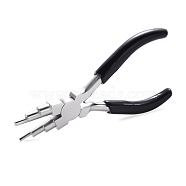 6-in-1 Bail Making Pliers, 45# Carbon Steel 6-Step Multi-Size Wire Looping Forming Pliers, Ferronickel, for Loops and Jump Rings, Black, Loop Size: 3mm/6mm/9mm/4mm/8mm/10mm, 145x79x12mm.(PT-G002-01B)