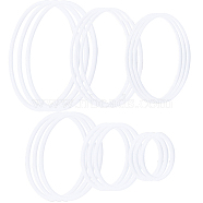 18Pcs 6 Style PP Plastic Linking Rings, Craft Loop, Round Ring, for Macrame Craft, Woven Net/Web with Feather Making, White, 60~160x5~7mm, Inner Diameter: 48.5~147mm, 3pcs/style(FIND-GF0004-44)