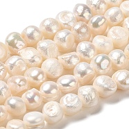 Natural Cultured Freshwater Pearl Beads Strands, Two Sides Polished, Grade 2A, PapayaWhip, 6~7x7~8x5.5~6mm, Hole: 0.6mm, about 50~51pcs/strand, 13.19~13.39 inch(33.5~34cm)(PEAR-E017-18)