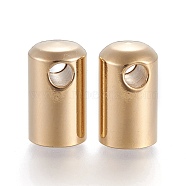 201 Stainless Steel Cord Ends, Golden, 12x7mm, Hole: 3.3mm, inner diameter: 6mm(X-STAS-H436-14M)