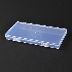 Rectangle Polypropylene(PP) Plastic Boxes, Bead Storage Containers, with Hinged Lid, Clear, 8.9x16.7x1.6cm, Inner Diameter: 8x16.2cm(CON-Z003-05B)