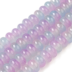 Baking Paint Glass Beads Strands, Rondelle, Violet, 8x4.5mm, Hole: 1.2mm, about 162pcs/strand, 29.92 inch(76cm)(DGLA-C003-01A)