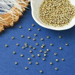 CCB Plastic Beads, for DIY Jewelry Making, Round, Golden, 3x2.5mm, Hole: 1.2mm(CCB-YW0001-29A)