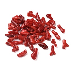 Dyed Chips Synthetic Coral Beads Strands, Indian Red, 4~18x2~5x2~4mm, Hole: 0.5mm(X-CORA-Q026-01A)