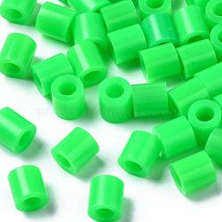 PE Fuse Beads, DIY Melty Beads, Tube, Lime Green, 5x5mm, Hole: 3mm, about 8000pcs/500g(DIY-R013-92)