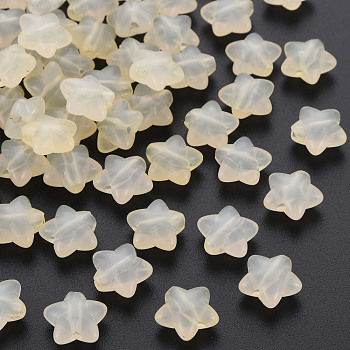 Transparent Acrylic Beads, Imitation Jelly, Star, Beige, 10x10.5x6mm, Hole: 1.6mm, about 1690pcs/500g