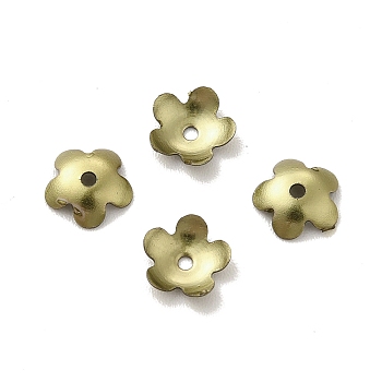 Ion Plating(IP) 304 Stainless Steel Bead Caps, Flower, 5-Petal, Antique Bronze, 5.5x6x1mm, Hole: 0.6mm