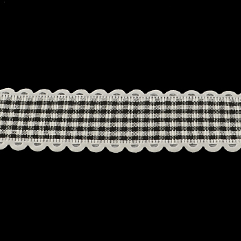 Polyester Printed Grosgrain Ribbons, Black, 1 inch(25mm), about 20yards/roll(18.29m/roll)