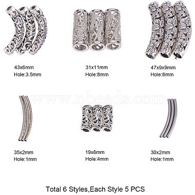 Alloy Tube Beads Hollow Finding Beads(PALLOY-PH0012-41)-2