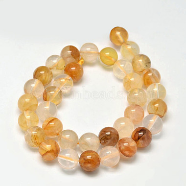 Natural Yellow Hematoid Quartz Round Beads Strands(X-G-F266-09-8mm)-2