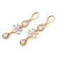 Rack Plating Golden Brass Dangle Leverback Earrings(EJEW-B037-16G)-1