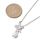 Natural Pearl & Hollow Turtle Lariat Necklaces(NJEW-JN04528-02)-2