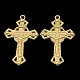 Pendentifs crucifix en alliage d'or sans nickel et sans plomb pour bijoux de Pâques(PALLOY-J218-082G)-1