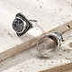 Anillos ajustables de obsidiana copo de nieve natural(G-P560-03AS-02)-2