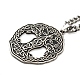 304 Stainless Steel Enamel Tree of Life Trinity Knot Pendant Necklaces(NJEW-G115-09P)-2