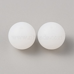 Luminous Round Food Grade Silicone Beads, White, 15x14.5mm, Hole: 2mm(SIL-TAC0007-04A)