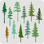Large Plastic Reusable Drawing Painting Stencils Templates, for Painting on Scrapbook Fabric Tiles Floor Furniture Wood, Square, Tree Pattern, 300x300mm(DIY-WH0172-612)