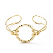 Brass Round Circle Open Cuff Bangle, Wire Wrap Jewelry for Women, Golden, Inner Diameter: 2-1/2 inch(6.35cm)(BJEW-F445-16G)