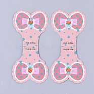Cardboard Display Cards, Used For Necklace, Bracelet, Bowknot, Pink, 11.9x5.6x0.03cm, Hole: 6mm(CDIS-S028-10)