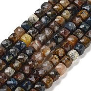 Natural Pietersite Beads Strands, Faceted, Cube, 3.5~4.5x3.5~4x3.5mm, Hole: 0.6mm, about 103~106pcs/strand, 15.55'~15.75''(39.5~40cm)(G-H042-A10-02)