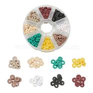 1120Pcs 8 Colors Handmade Polymer Clay Beads, Disc Heishi Beads, Mixed Color, 6x1mm, Hole: 2mm, 140pcs/color(CLAY-YW0001-14D)