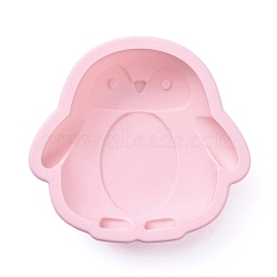 Penguin Food Grade Silicone Molds, Cake Pan Molds, For DIY Chiffon Cake Bakeware, Pink, 114x122x32mm(DIY-F044-06)