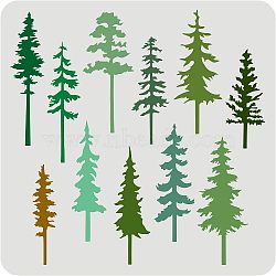 Large Plastic Reusable Drawing Painting Stencils Templates, for Painting on Scrapbook Fabric Tiles Floor Furniture Wood, Square, Tree Pattern, 300x300mm(DIY-WH0172-612)