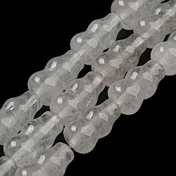 Natural Quartz Crystal Beads Strands, Rock Crystal Beads, Gourd, 13.5~14.5x8~8.5mm, Hole: 1mm, about 26pcs/strand, 14.96''(38cm)(G-C039-A12)