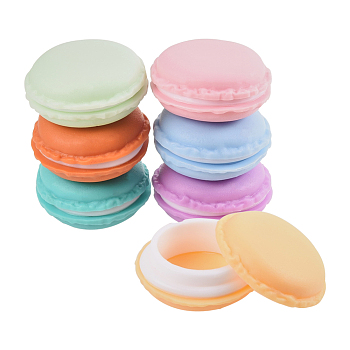 Portable Candy Color Mini Cute Macarons Jewelry Ring/Necklace Carrying Case, Mixed Color, 4.2x2~2.1cm, inner diameter: 2.7cm