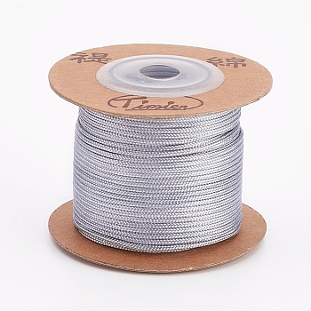 Nylon Cords, String Threads Cords, Round, Light Grey, 1.5mm, about 25m/roll