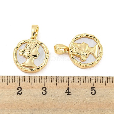 Brass Pave Shell Pendants(KK-G490-36G)-3