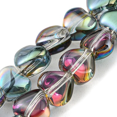 Cadet Blue Heart Glass Beads