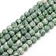 Tache verte naturelle givrée jasper brins de perles rondes(G-M064-6mm-10)-1