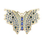 304 Stainless Steel with Rhinestone Big Pendants, Moth Charms, PVD Vacuum Plating, Real 18K Gold Plated, Colorful, 43x58x4mm, Hole: 2.5x2mm(STAS-Z186-08G-03)